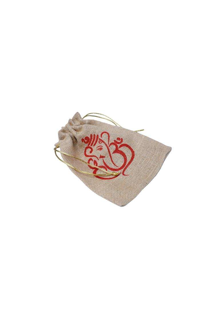 Verdantvibes Ganesh Jute Potli Bags 9x7 Inches Multi Color Pack of 20 - Indya