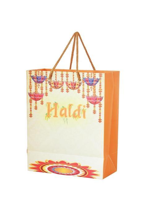 PPJ Pink Wedding Haldi Function Haldi Ceremoney 10 Pcs Paper Carry Bag Pack of 10