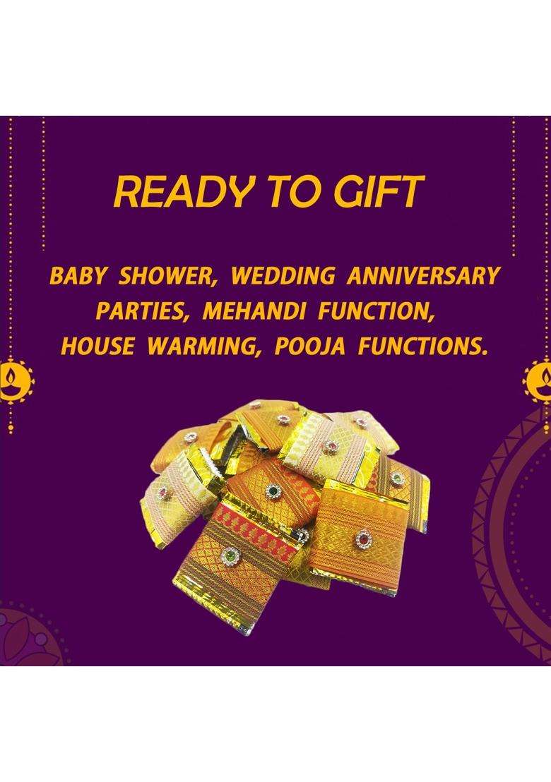 Navira FABS Thamboolam Return Gift Set with Haldi Kumkum Handmade Miniature Small Pouch Pack of 50 - Indya