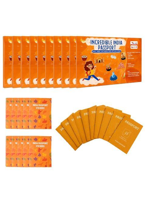 Cocomoco Kids Yellow India Passport for Kids Learn About States of India and UTS Pack of 10