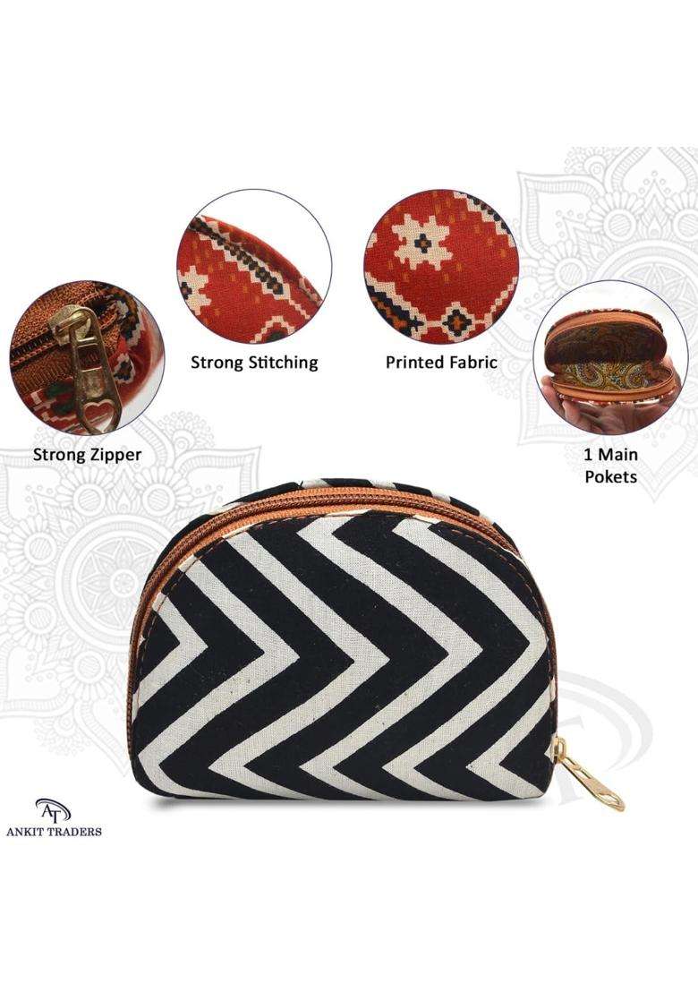 AT Ankit Traders Embelished Decorative Silk Clutch Curve Shaped Potli Bag with for Women with Zipper - Indya