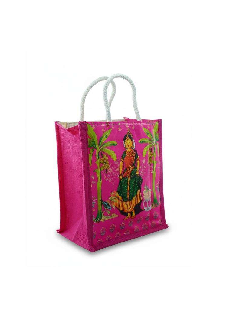SAI Balaji Traditional Potli Gift Bags with Zip Closure Bangle Handle and Leaf and Haldi Kumkum Pouches - Indya