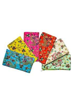 AT Ankit Traders Traditional Embroidered Zipper Purse for Women Return Gifts for Baby Shower Haldi Mehendi