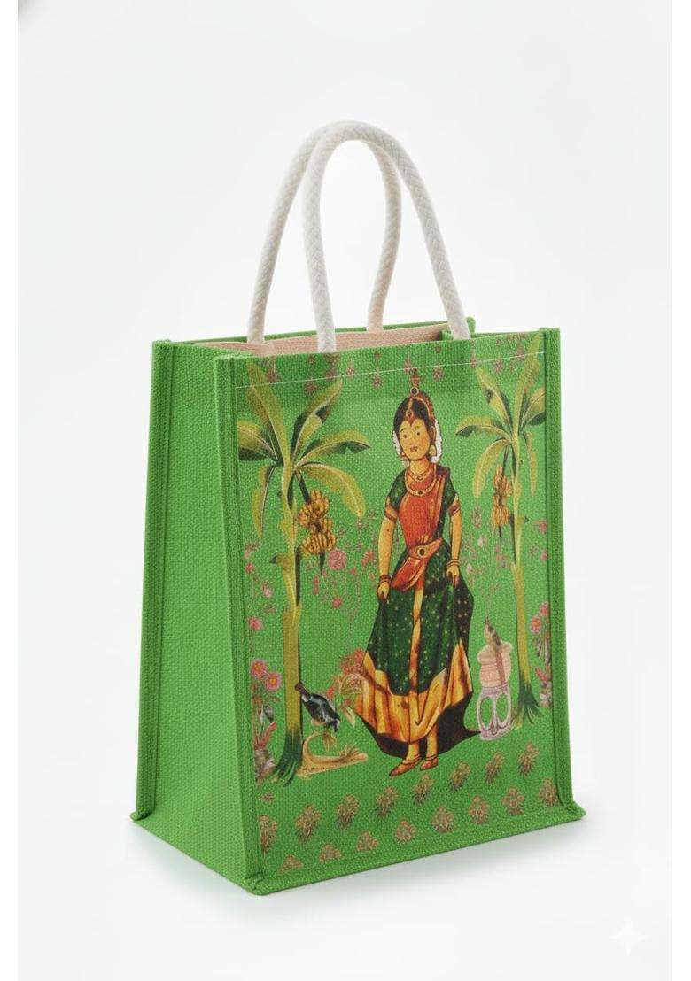 UR Little SHOP Traditional Potli Gift Bags with Zip Closure Bangle Handle and Leaf and Haldi Kumkum Pouches - Indya