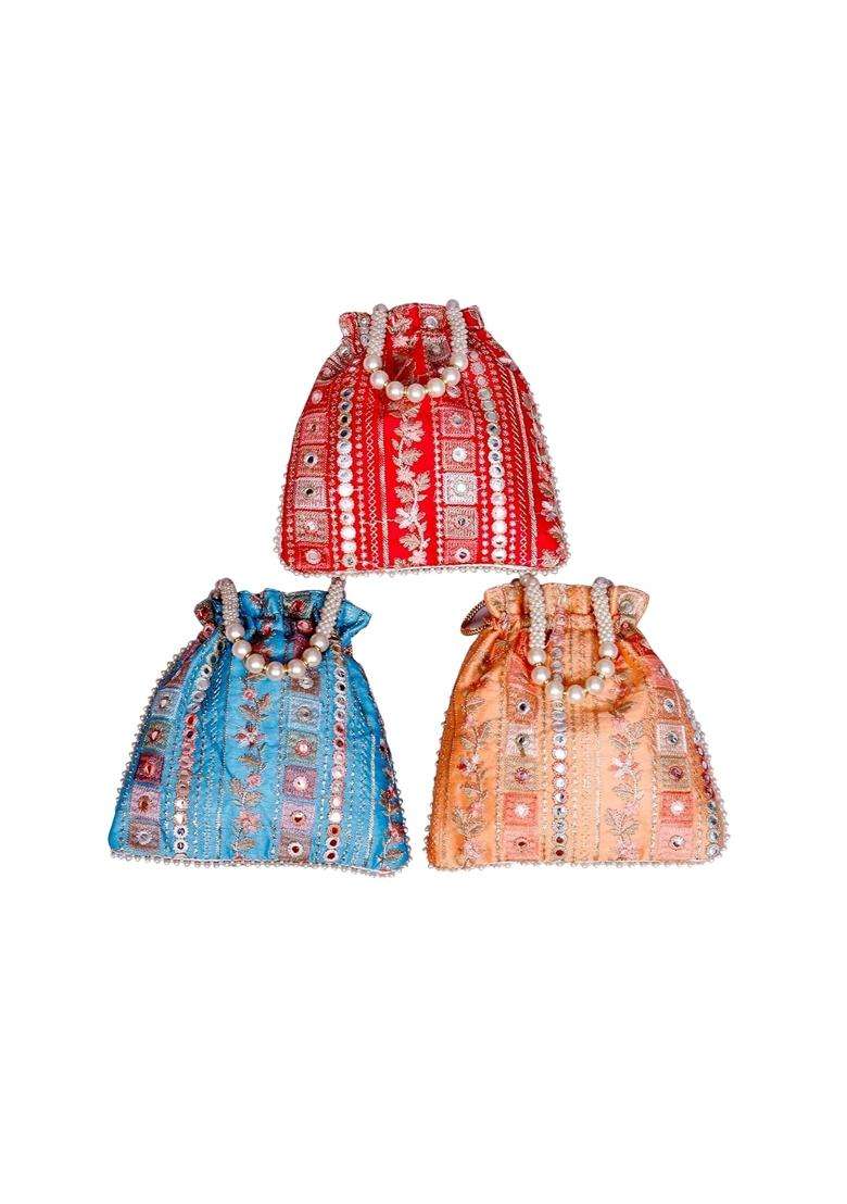 Betterminds Return Gifts Women Potli Bags Wedding Housewarming Corporate Gifts Pack of 3 - Indya