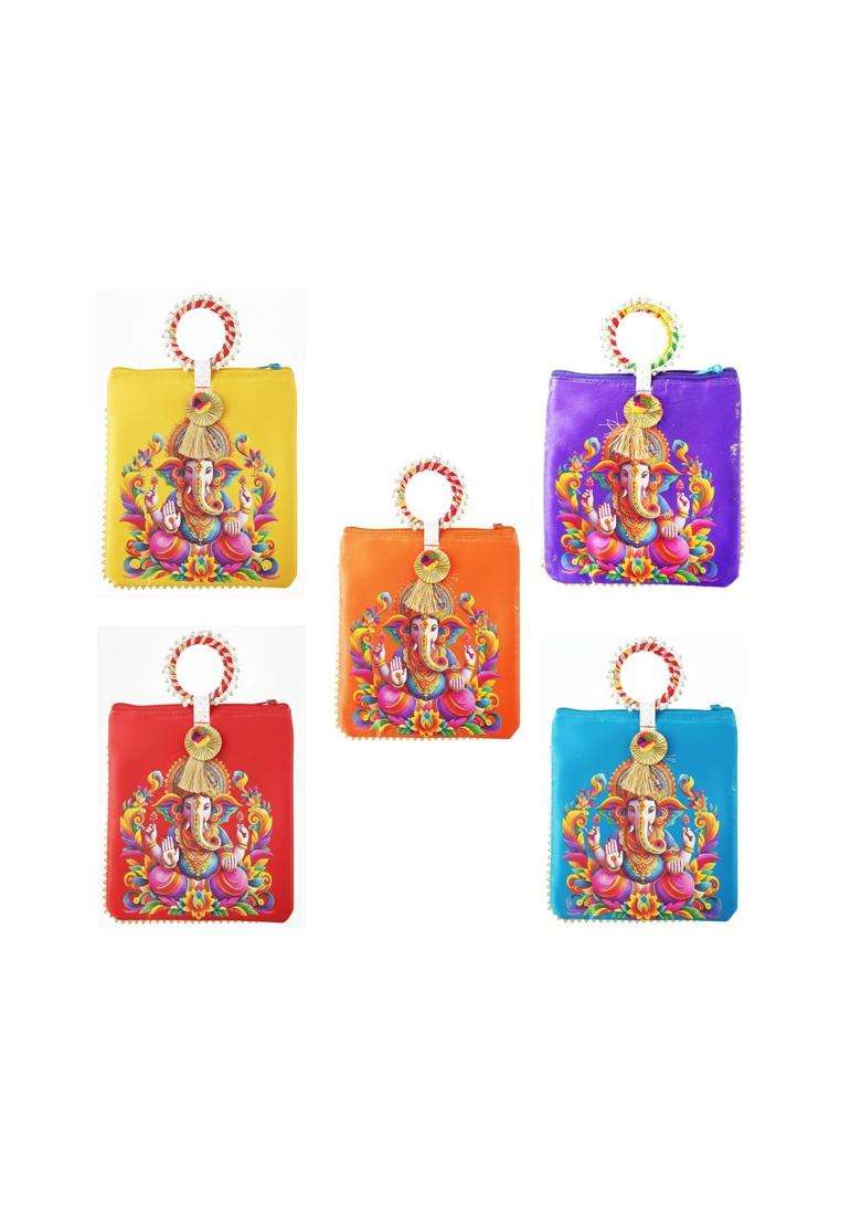 SAI Balaji Traditional Potli Gift Bags with Zip Closure and Bangle Handle - Indya