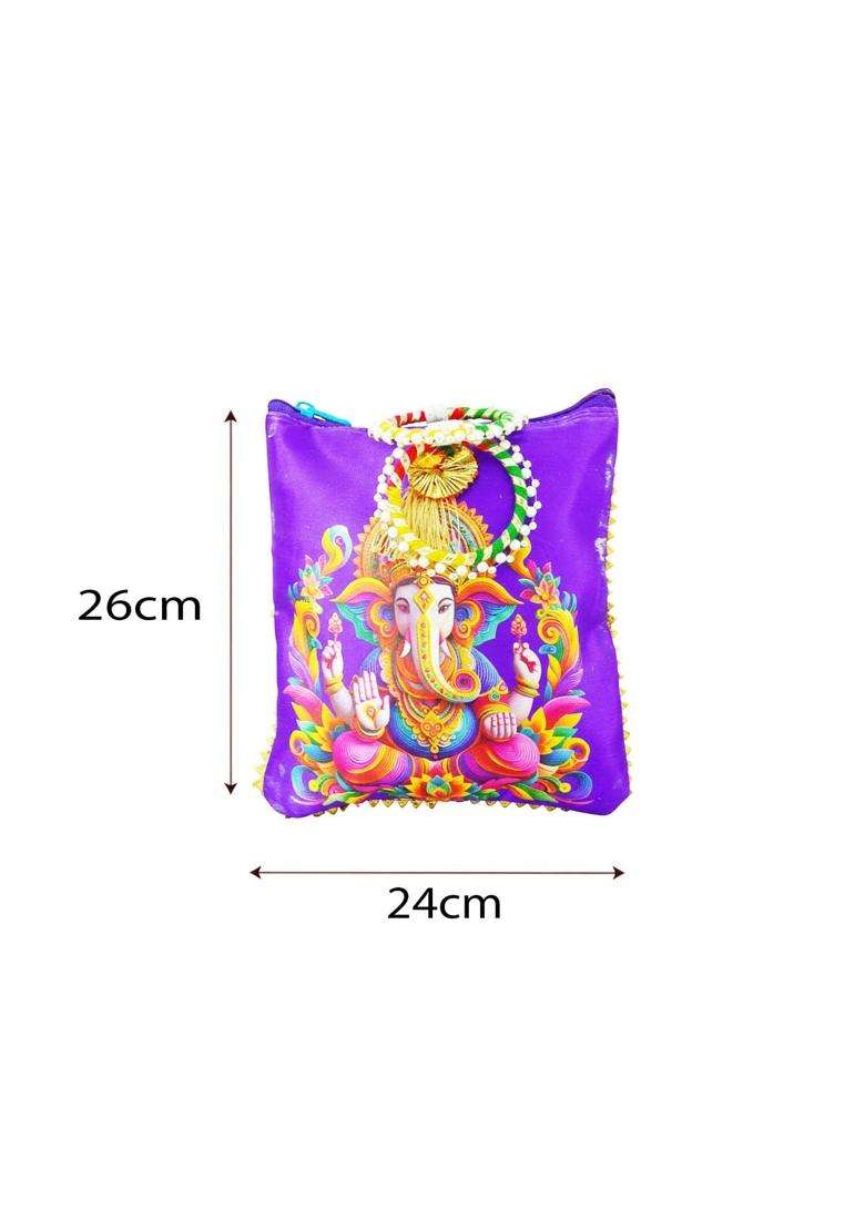 SAI Balaji Traditional Potli Gift Bags with Zip Closure and Bangle Handle - Indya