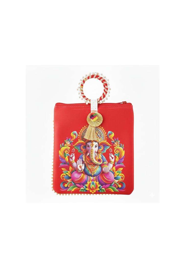 SAI Balaji Traditional Potli Gift Bags with Zip Closure and Bangle Handle - Indya
