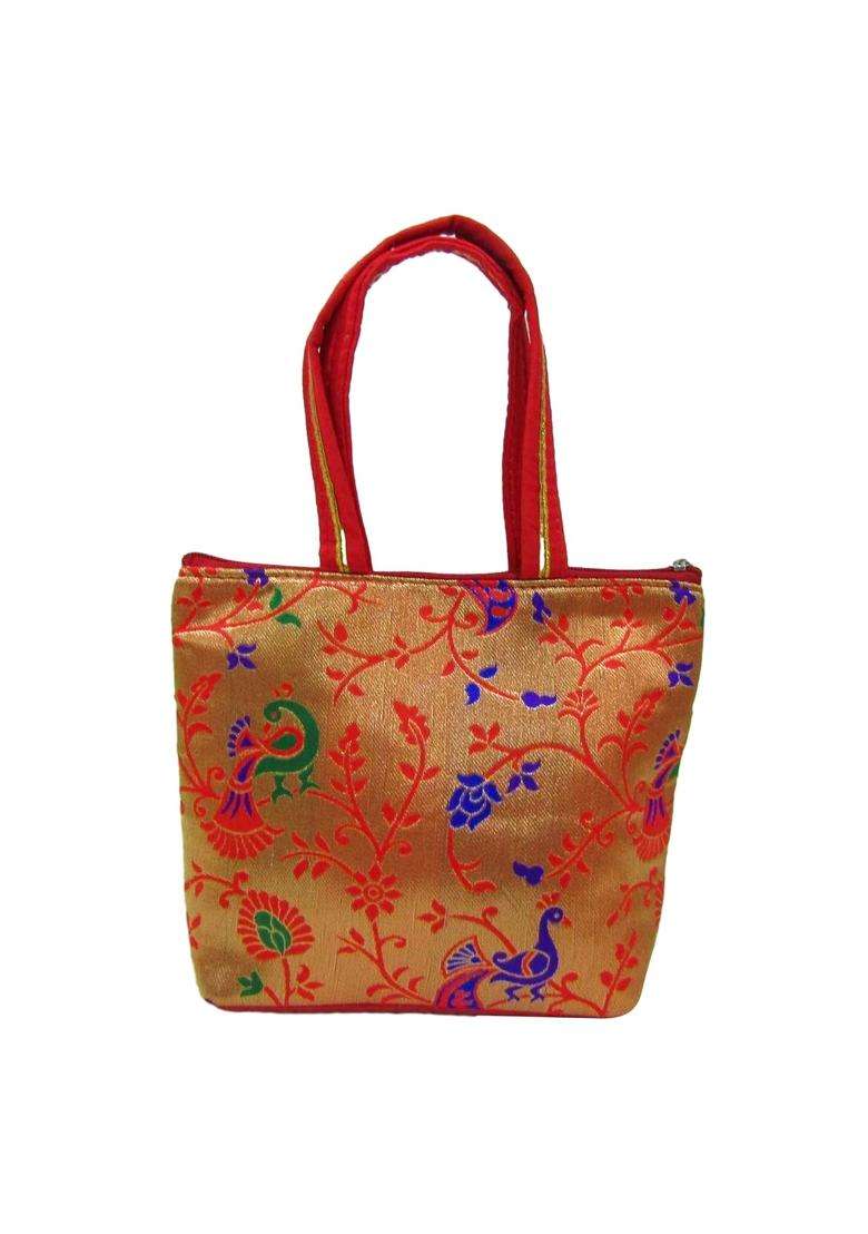 Purple Pink Ethnic Paithani Purses for Wedding Return Gift Women Wholesale Bridal Giveaways Potli Bag - Indya