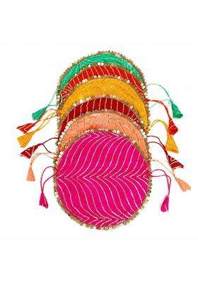Shagun Shakti Womens Traditional Lehariya Potli Bag Multicolor Combo Pack of 6