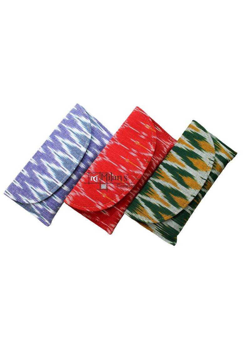 Milans Creation Ikkat Envelopes Wallet Clutch for Women Return Gift Purse Party Favor Gift Giveaways Set of 5 - Indya