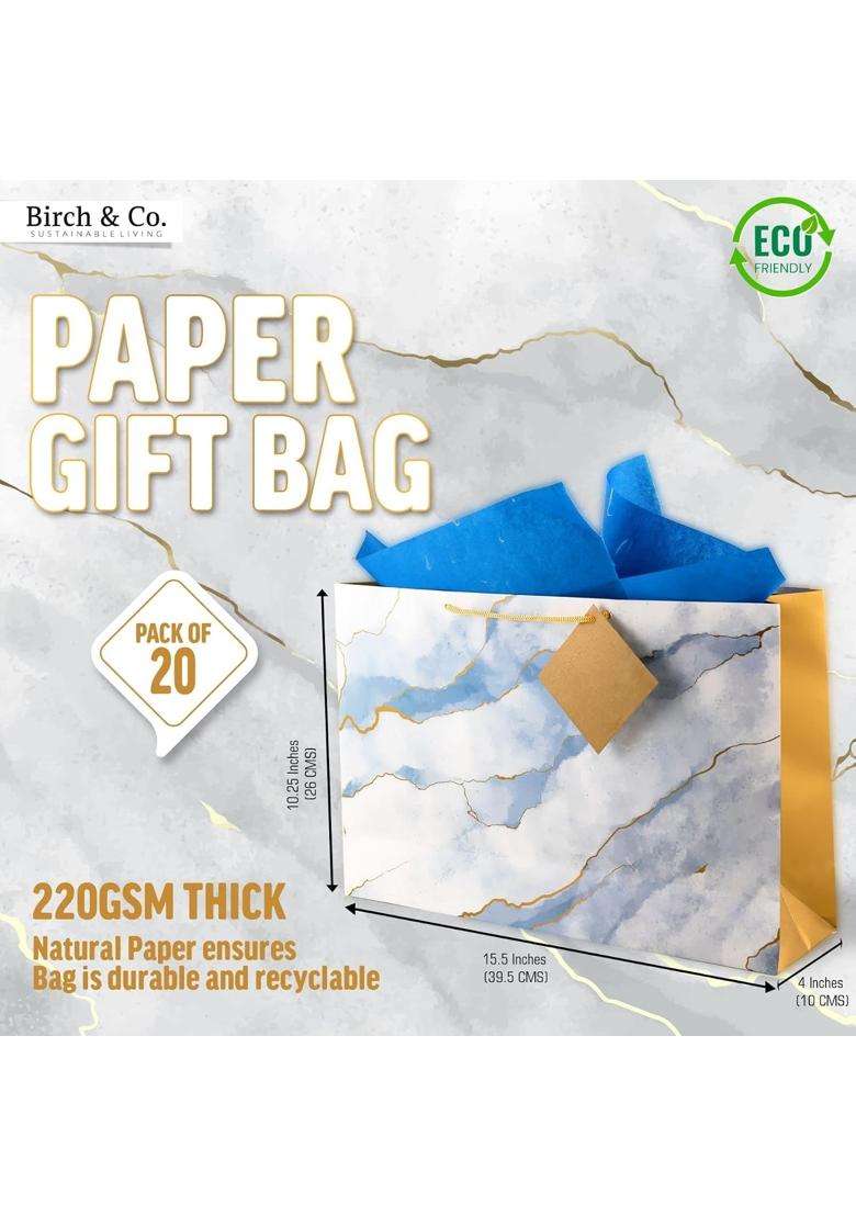 Birch and Co Gift Bags Paper Bags for Return Gifts Paper Gift Bag Large Carry Bags for Gifting Pack of 20 - Indya