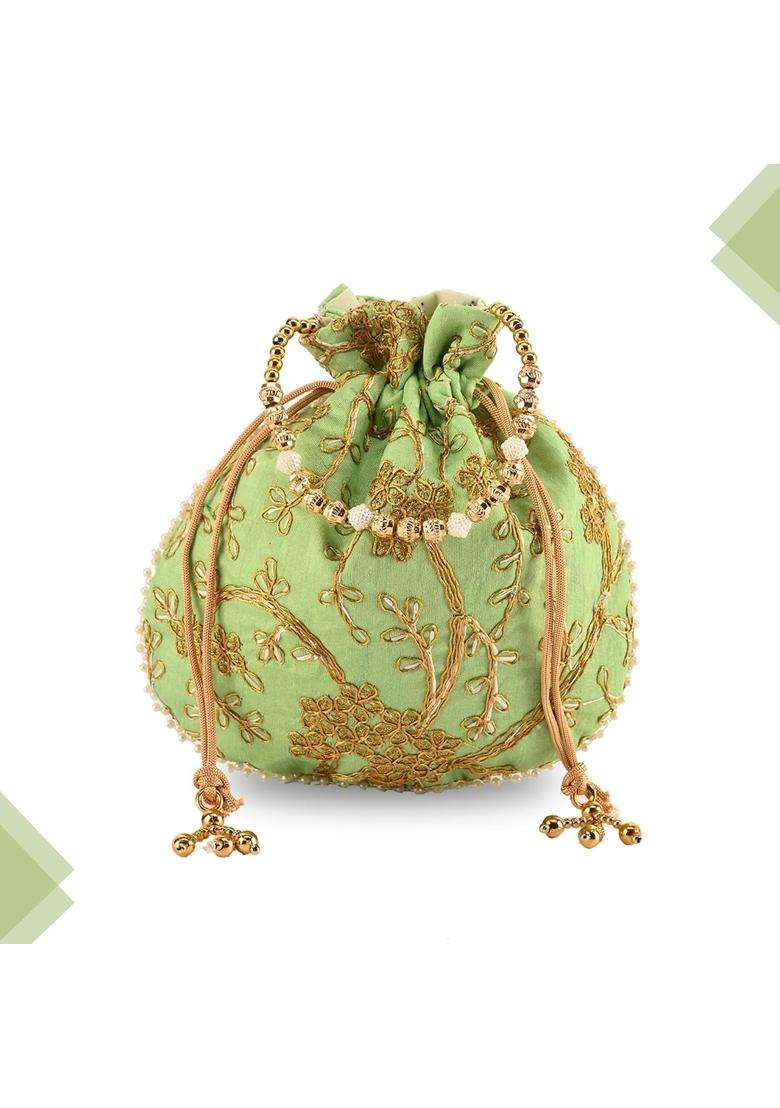 Kuber Industries Multicolour Potli Jute Handbags for Women Pack of 5 - Indya