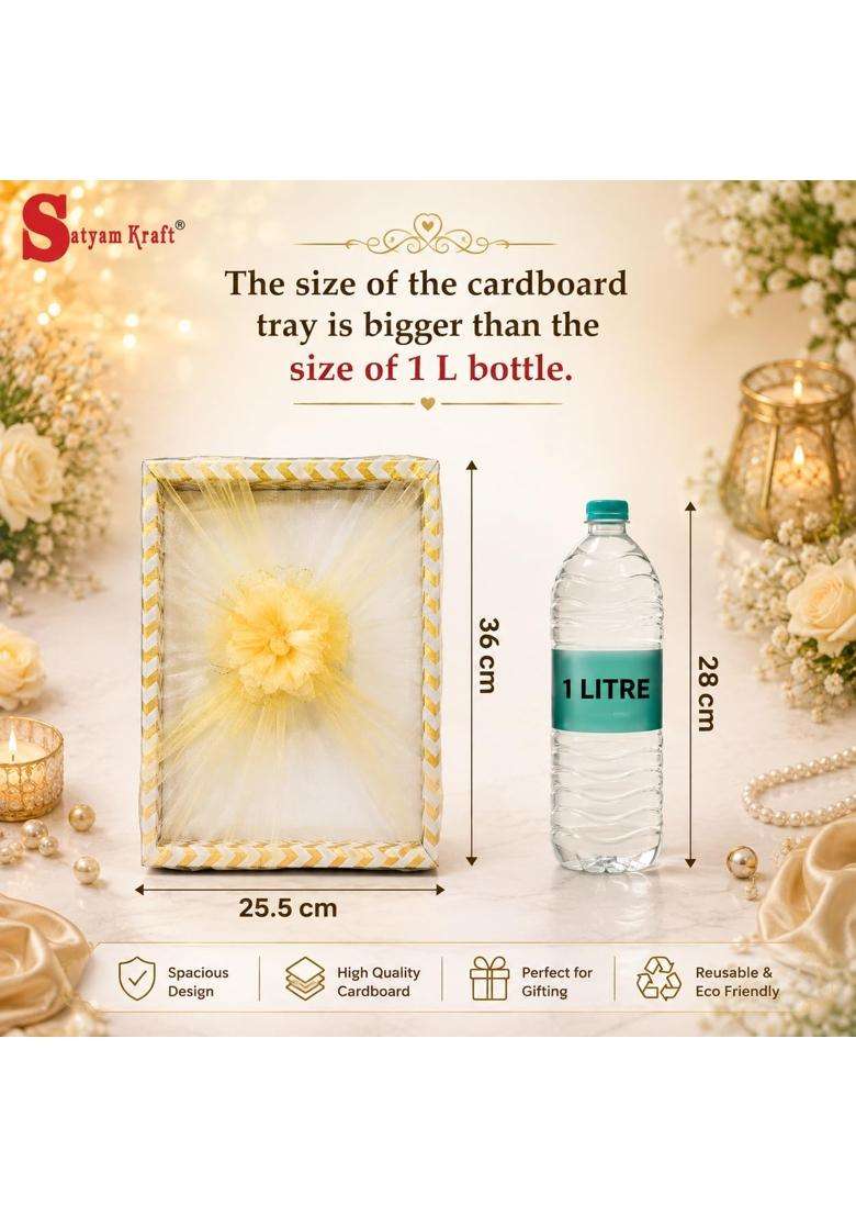 Satyam Kraft Golden 6 Pcs Decorative DIY Multipurpose Folding Gift Box - Indya