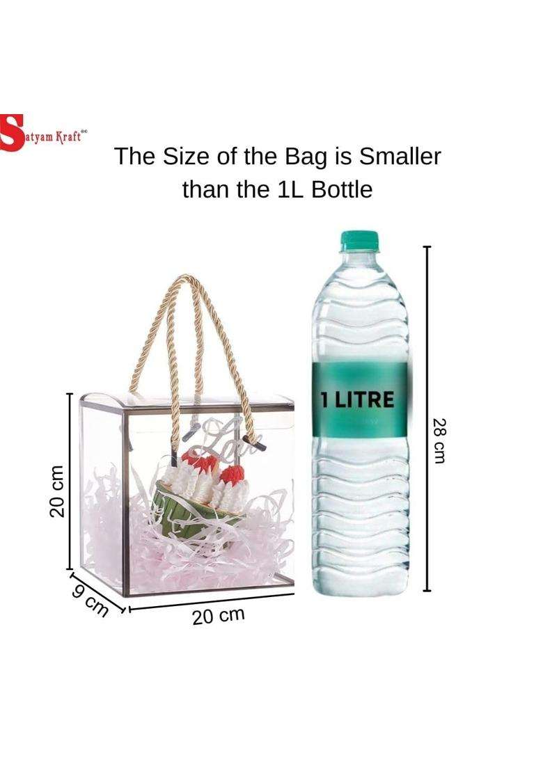 Satyam Kraft 6 Pcs Transparent Gift Goodie Boxes Packaging Hamper Boxes for Wedding Return Gifts Item for Him - Indya