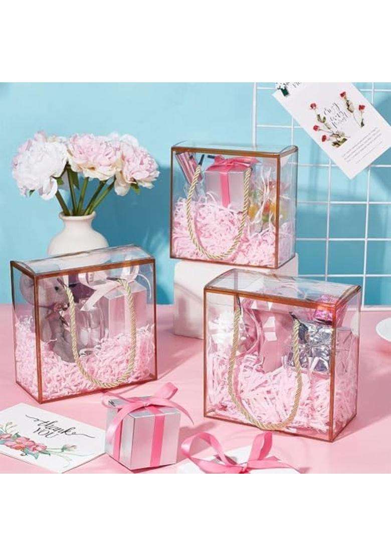 Satyam Kraft 6 Pcs Transparent Gift Goodie Boxes Packaging Hamper Boxes for Wedding Return Gifts Item for Him - Indya
