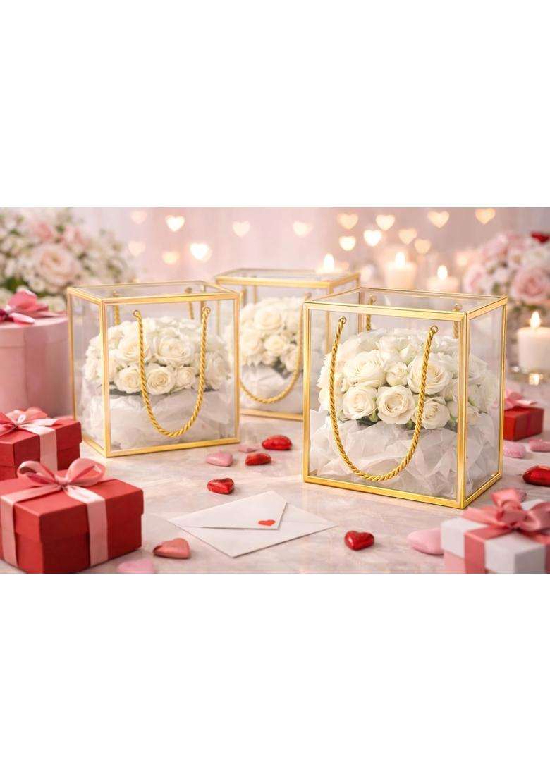 Satyam Kraft 6 Pcs Transparent Gift Goodie Boxes Packaging Hamper Boxes for Wedding Return Gifts Item for Him - Indya
