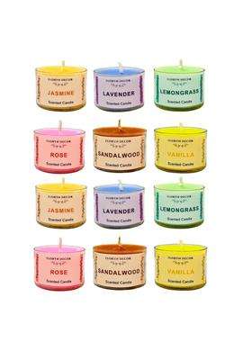 Floryn Decor Small Scented Candles Gift Set for Home Decor Non Breakable and Reusable Jars Fragrances Lavender