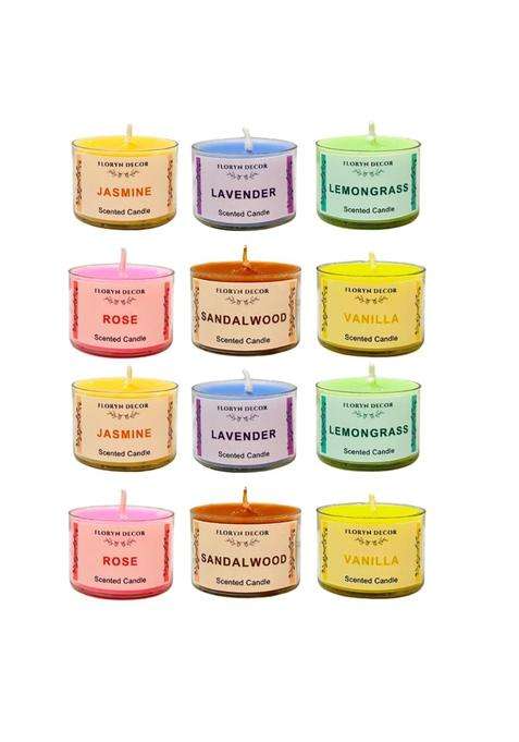Floryn Decor Small Scented Candles Gift Set for Home Decor Non Breakable and Reusable Jars Fragrances Lavender