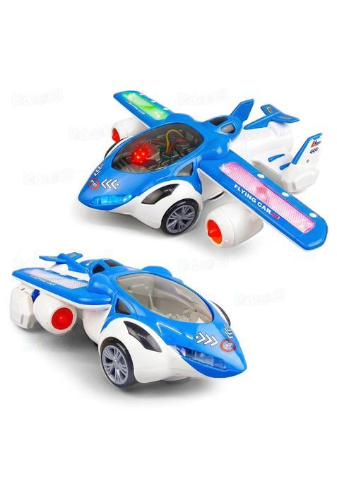 Kidology Blue Transforming Car Airplane Toy for Kids Boosts Cognitive and Sensory Development