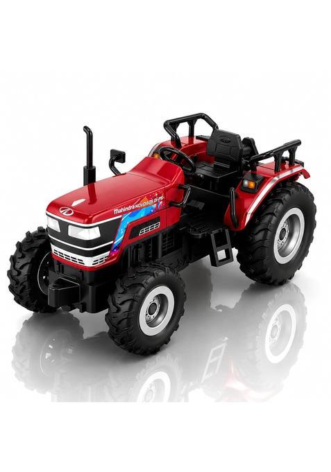 Mirana Red Mahindra Novo 605 DI PS Tractor Pullback Toy for Kids Inbuilt Music and Real Engine Sounds