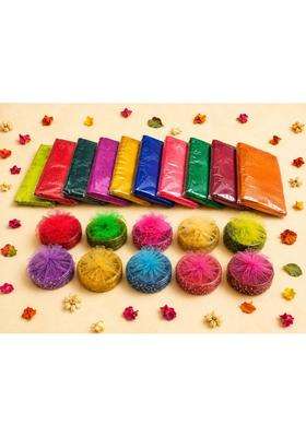 Multicolour Haldi Kumkum Blouse Return Gifts Pasupu Kumkuma Manjal Kumkum Packets with Bangles Set of 10