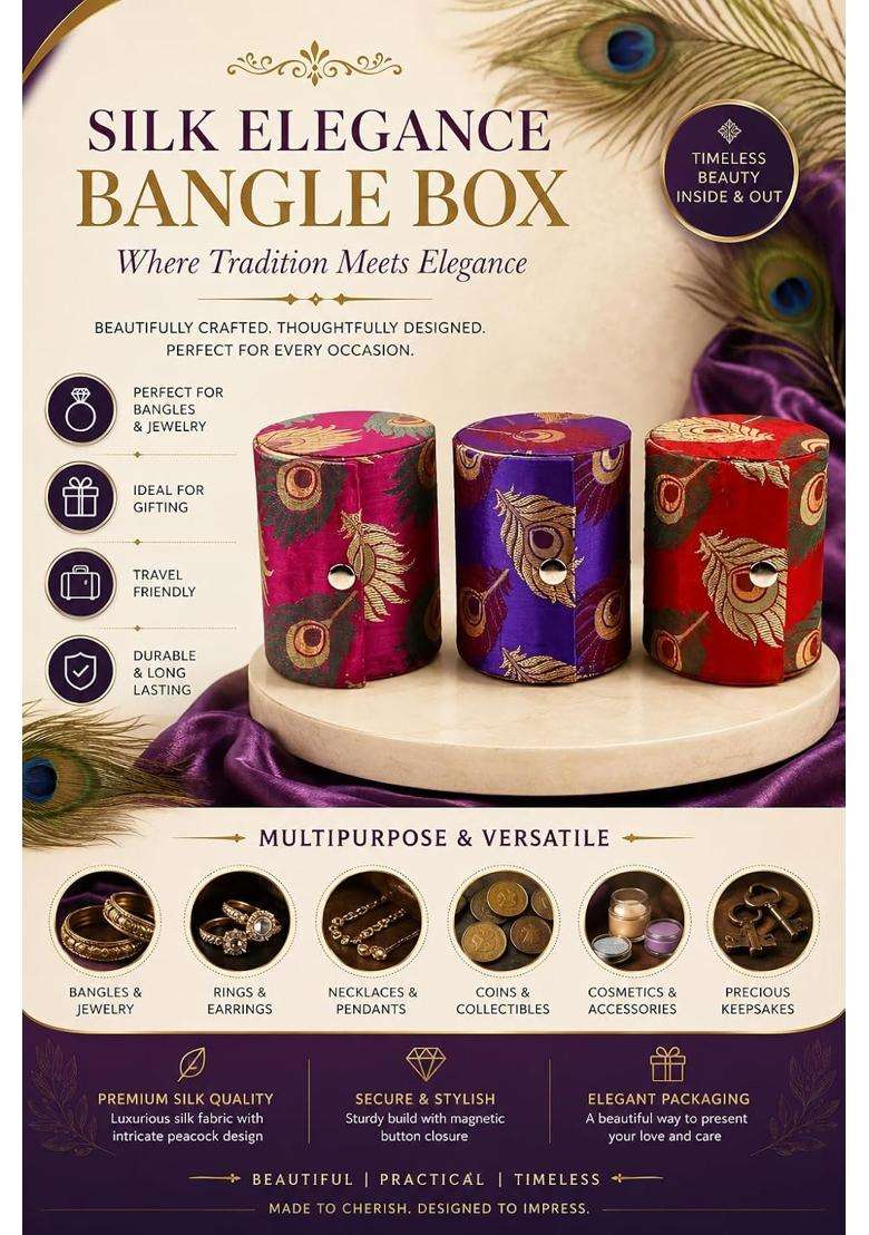 The Homely Hub Bangle Box Storage Bangle Organiser for Women Perfect for Return Gift Pack of 5 - Indya