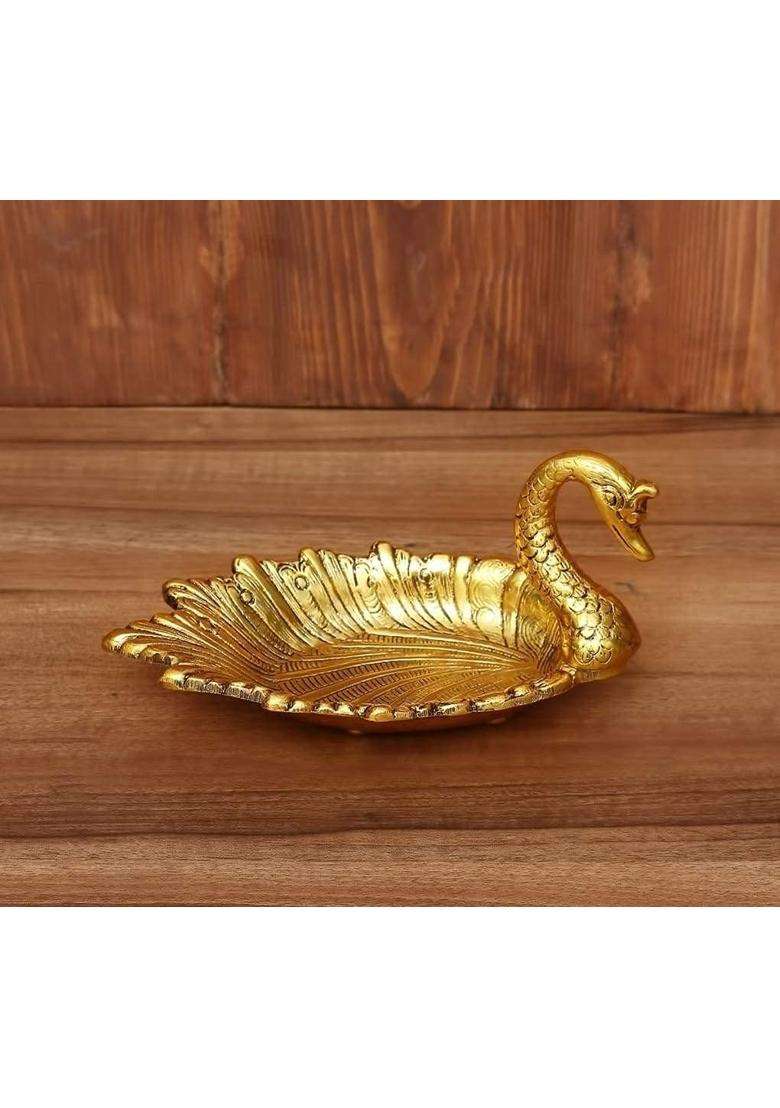 Craftvatika Golden Return Gift Swan Tray Return Gift for Wedding Guest House Warming Ceremony Pack of 25 - Indya