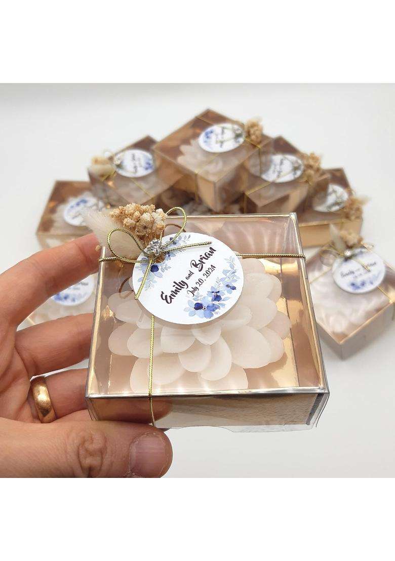 Giftupstore Giftsupstore Wedding Favor Guest Bulk Lotus Shaped Candle Party Favors Set of 20 - Indya