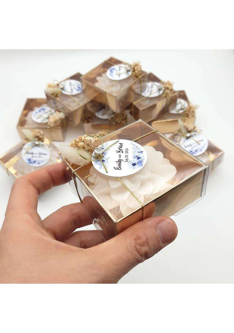 Giftupstore Giftsupstore Wedding Favor Guest Bulk Lotus Shaped Candle Party Favors Set of 20 - Indya