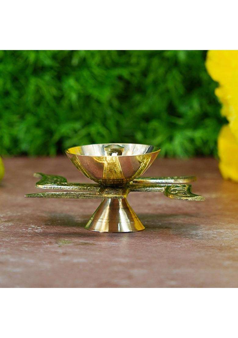 Saugat Traders Wedding Return Gifts for Guests Metal Swastik Diya with Box Gift for Friends Family Pack of 5 - Indya