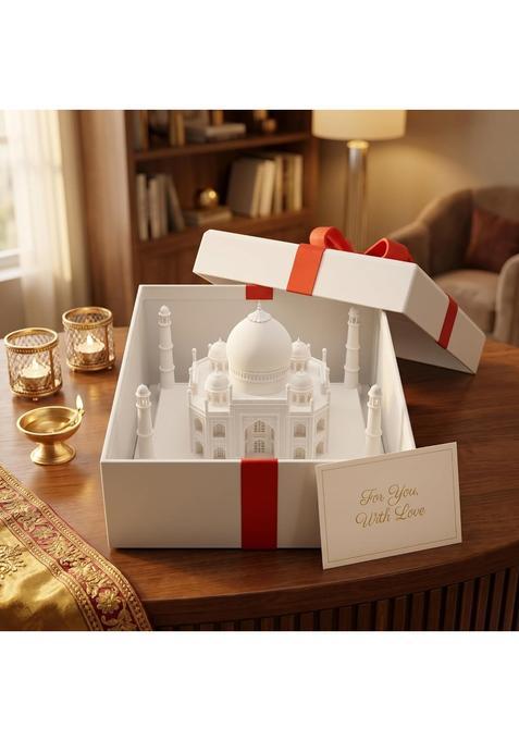 Recap Fashion Taj Mahal Showpiece with White Gift Box 8 and Half CM Miniature Taj Mahal Model