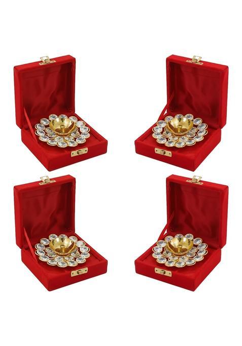 Saugat Traders Crystal Diya for Return Gift Diwali Wedding Housewarming Puja Function Baby Shower Ceremony