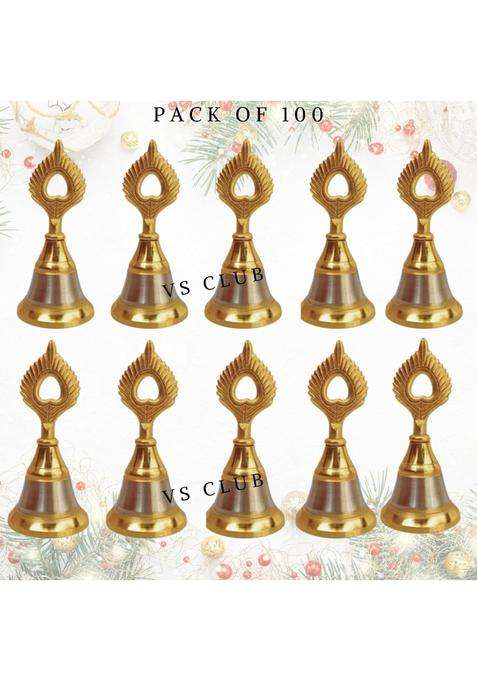 VS Clubelegant Gold and Silver Plated Wedding Phera Bells with Potli Bag