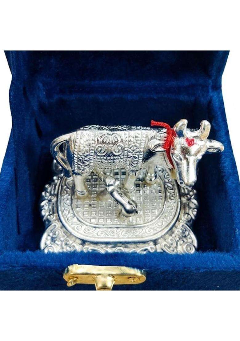 Saugat Traders Bulk Return Gifts for Pooja Kamdhenu Cow and Calf Statue with Gift Box for Puja Pack of 4 - Indya
