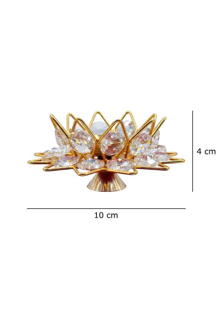 Saugat Traders Bulk Return Gifts for Pooja Function Baby Shower Lotus Shape Diya Gift Box Pack of 4 - Indya