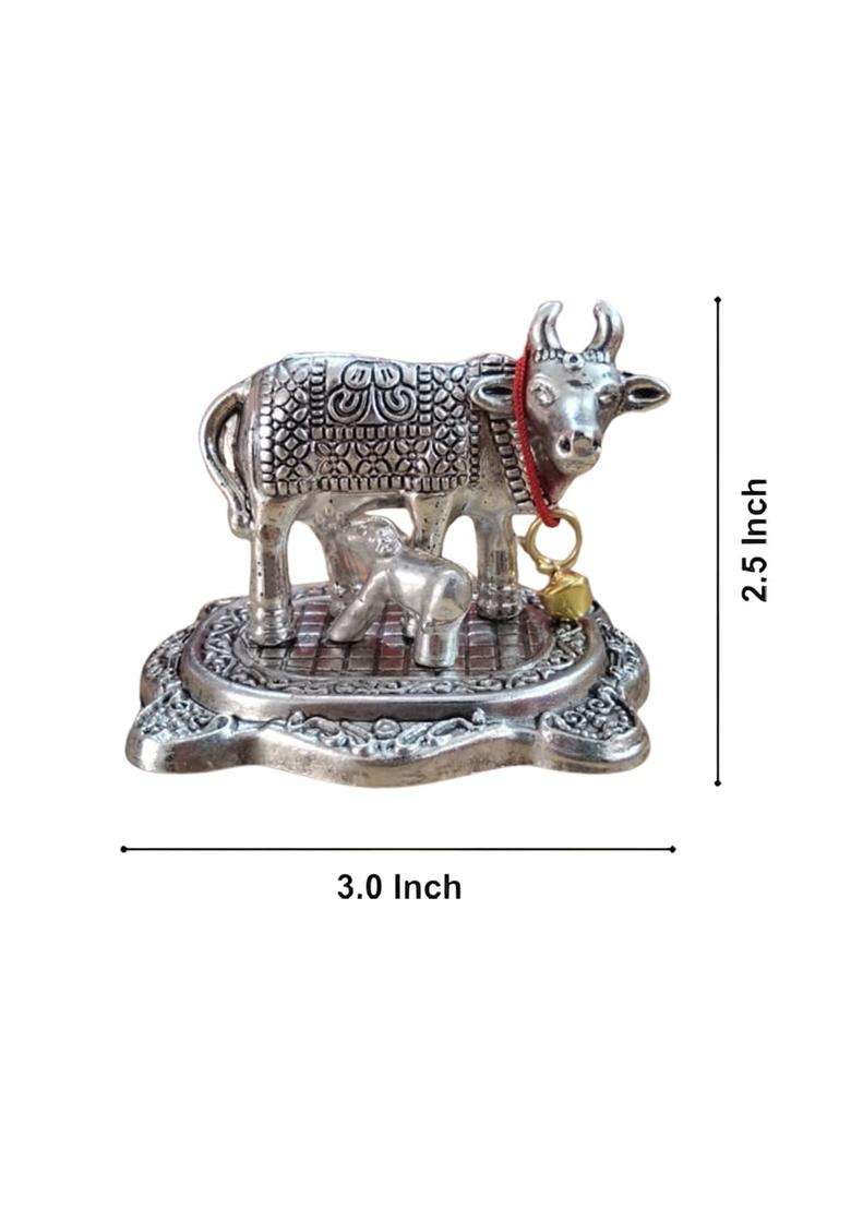 Saugat Traders Bulk Return Gifts for Pooja Kamdhenu Cow and Calf Statue for Puja Function Pack of 10 - Indya