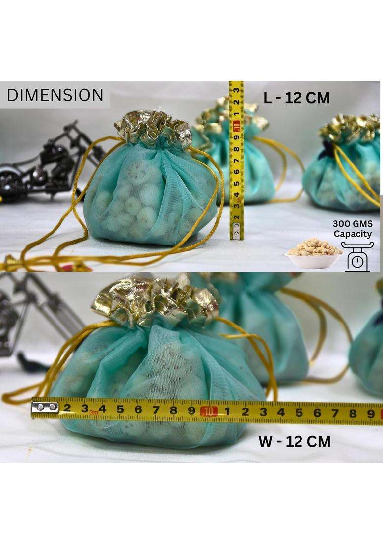 Lushure Medium Potli 20 50 Pack Organza Double Layer Drawstring Potli Bags for Return Gift Pack of 10 - Indya