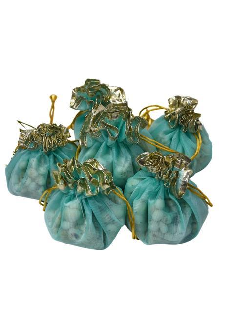 Lushure Medium Potli 20 50 Pack Organza Double Layer Drawstring Potli Bags for Return Gift Pack of 10