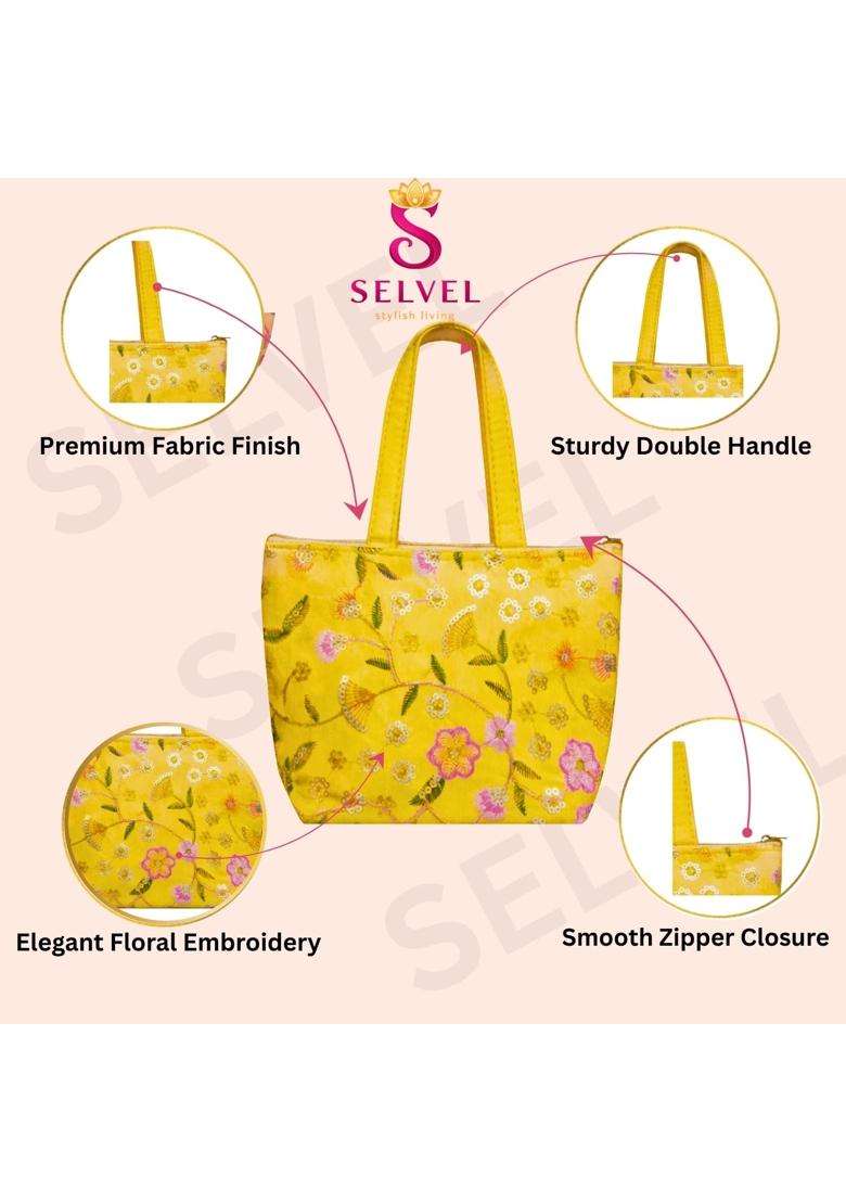 Virral Floral Traditional Design Potli Bag Return Gifts for Women Bulk Wedding Favors Potli Purse for Return - Indya