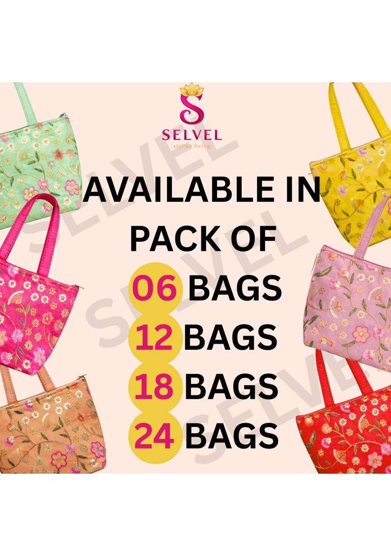 Virral Floral Traditional Design Potli Bag Return Gifts for Women Bulk Wedding Favors Potli Purse for Return - Indya