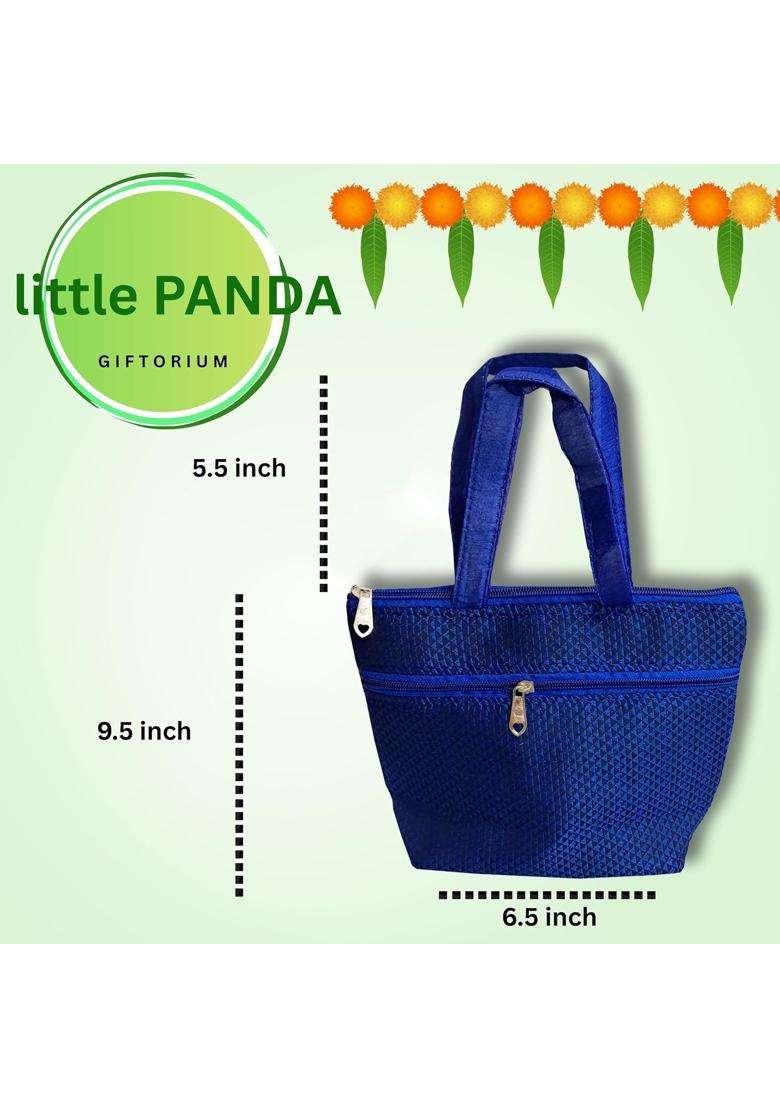 Little Panda Multicolour Ethnic Handbag with Zip for Women Traditional Hand Carry Purse - Indya