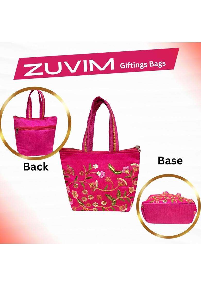 Zuvim Womens Pooja Bags for Return Gift Women Purse with Double Pockets Zipper for Ladies Gifting for Baby - Indya