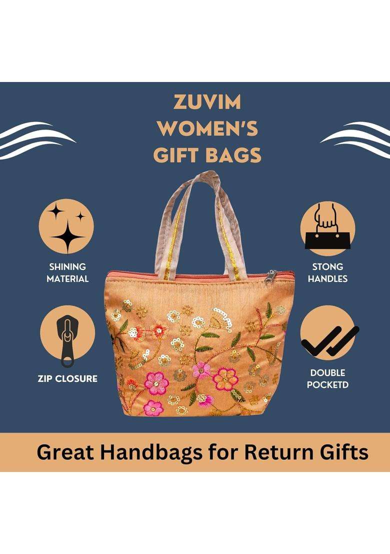 Zuvim Womens Pooja Bags for Return Gift Women Purse with Double Pockets Zipper for Ladies Gifting for Baby - Indya