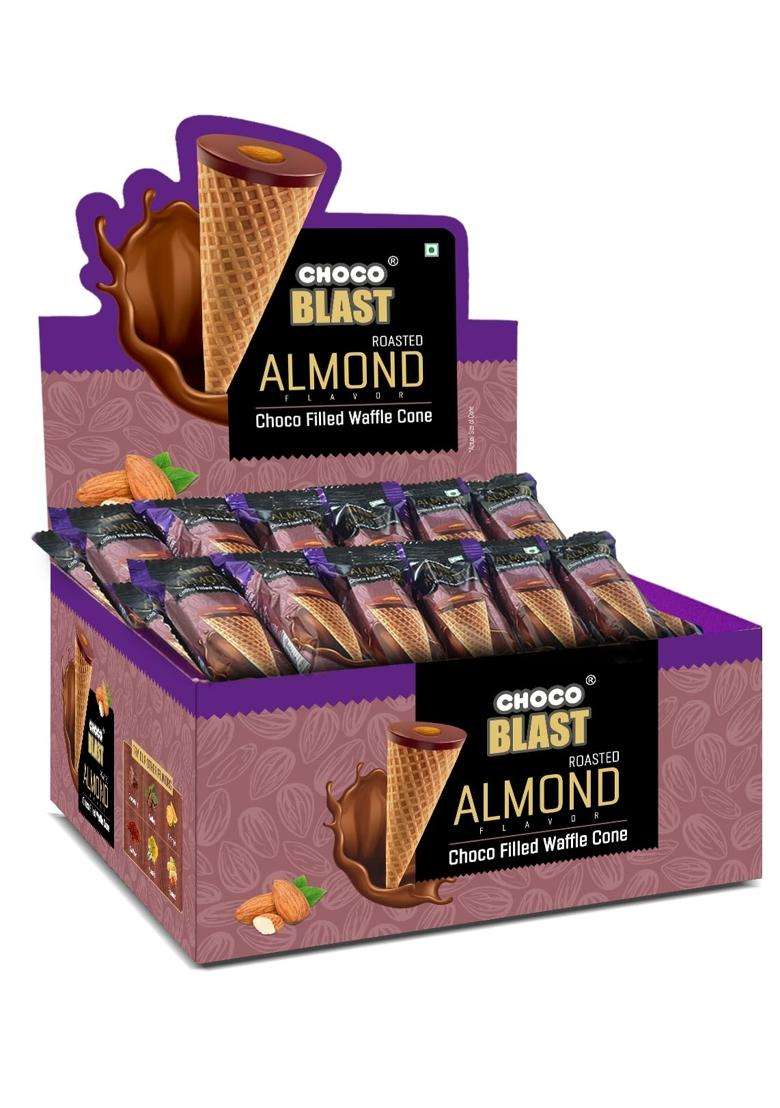 Pure Temptation Chocoblast Chocolate Filled Waffle Cones 30 Pieces Chocolate Box - Indya