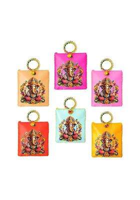 Betterminds Ganesh Potli Bag Multicolour Return Gifts with Ring Handle and Tassel