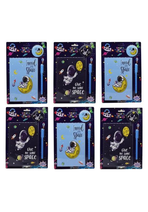 Asera Space Stationery Gift Set for Kids Diary Pen and Badge Rakhi Set