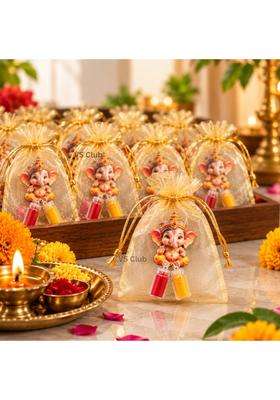 VS Club 20Pack Bal Ganesha Haldi Kumkum Magnet Return Gift for Ganesh Chaturthi Pooja Favors Ganpati Ganesh