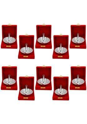 Saugat Traders Return Gifts for Puja Function Bulk Bowl Spoon Set Gift Box Wedding Favours Guests Pack of 10