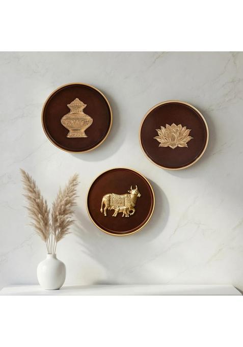 Behoma Metal Wall Plates Decorative Wall Art for Living Room Pack of 3